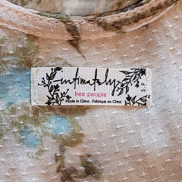 Intimately Free People Slip Dress Boho Mixed Print Tea Combo Open Back Small - Picture 6 of 12